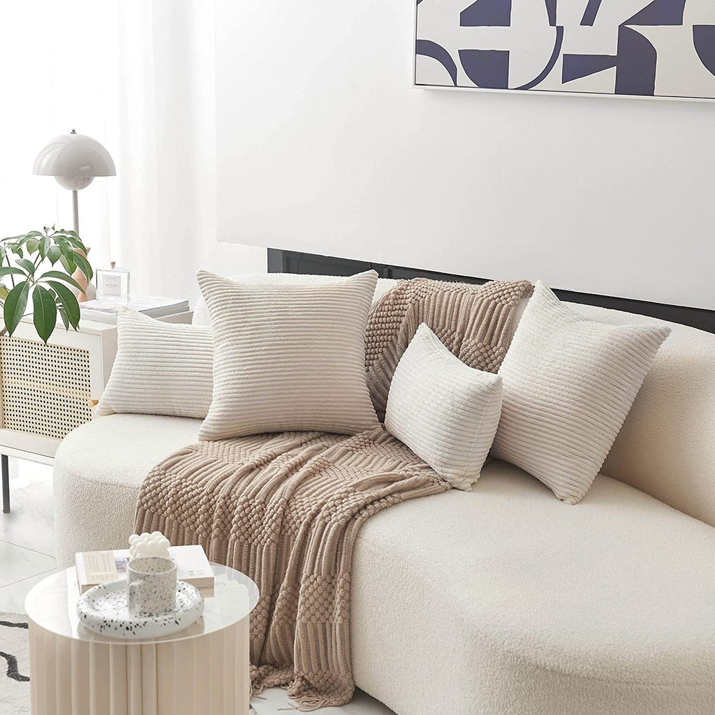 Soft Corduroy Decorative Throw Pillow| Modern Accent Cushion
