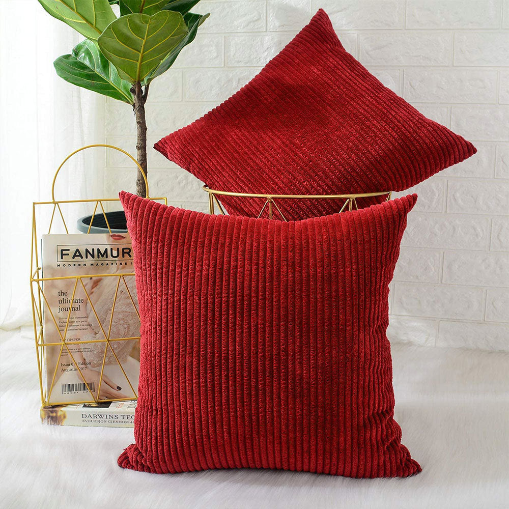 Soft Corduroy Decorative Throw Pillow| Modern Accent Cushion