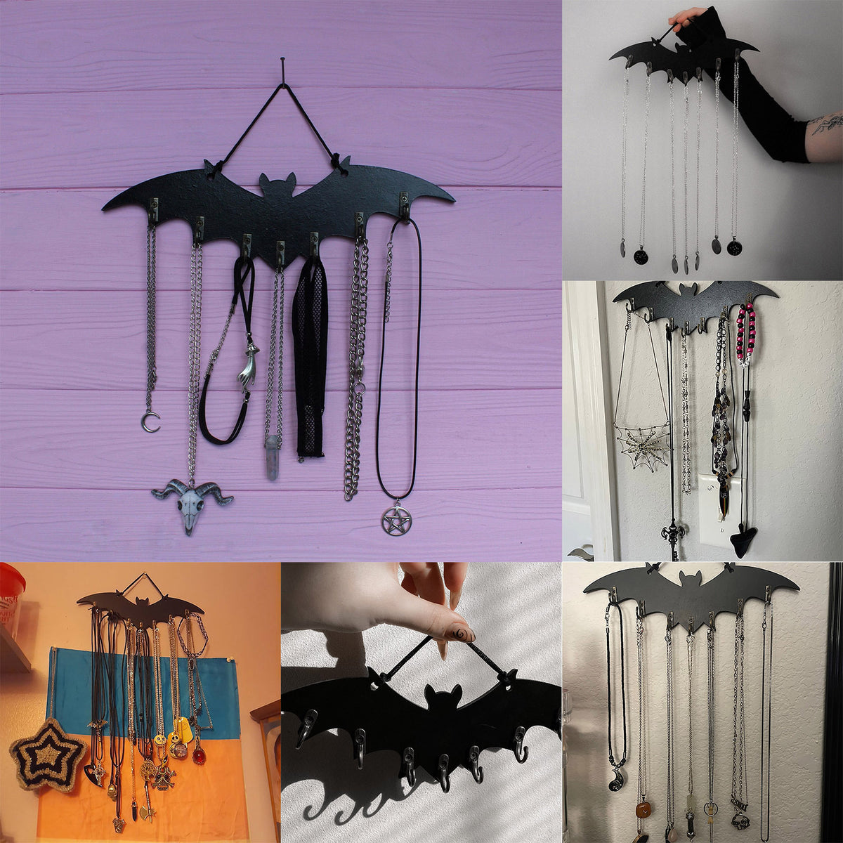 Gothic Bat Wall Hook Rack | Halloween Entryway & Home Decor