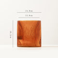 Amber Striped Glass Vase | Modern Decorative Flower Vase