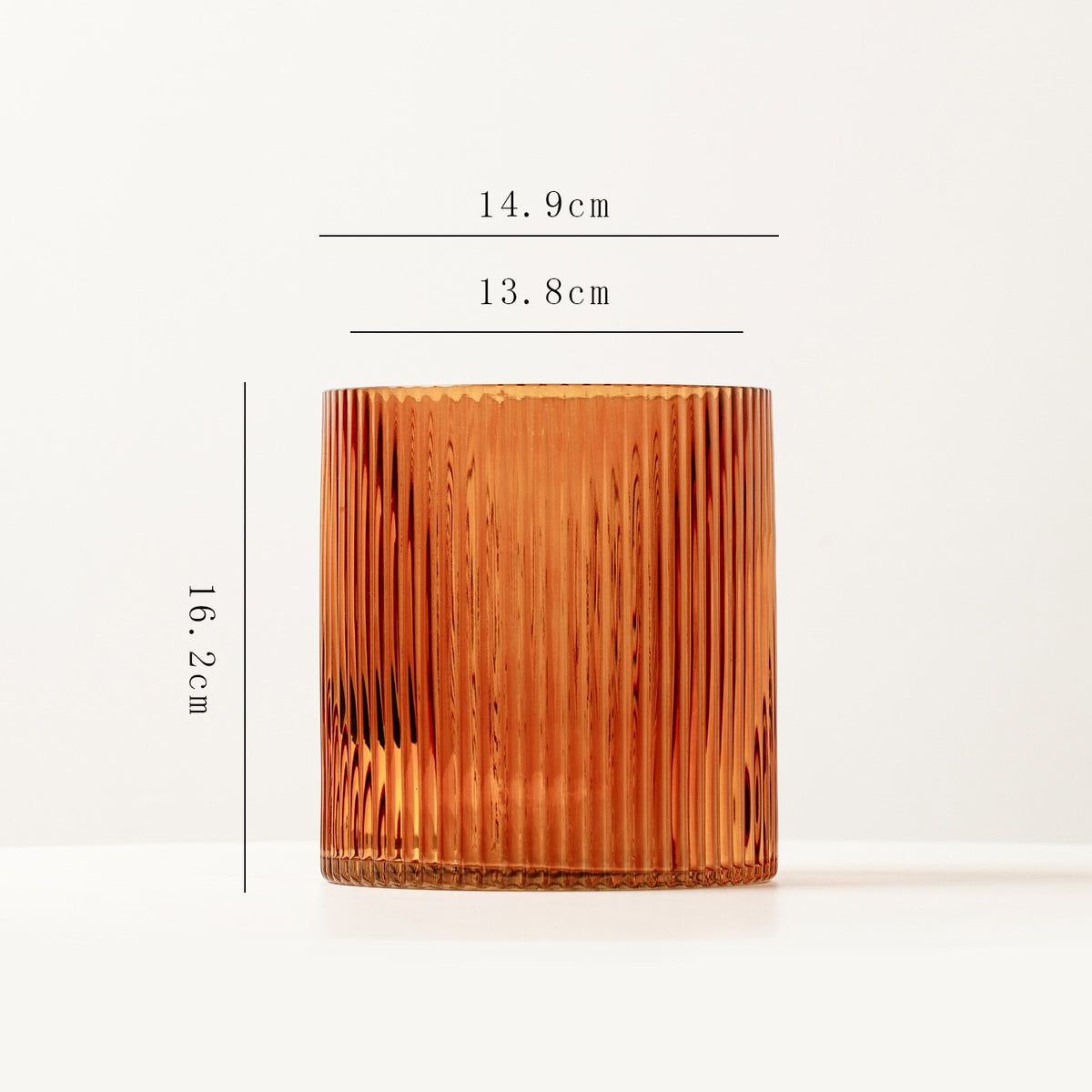 Amber Striped Glass Vase | Modern Decorative Flower Vase