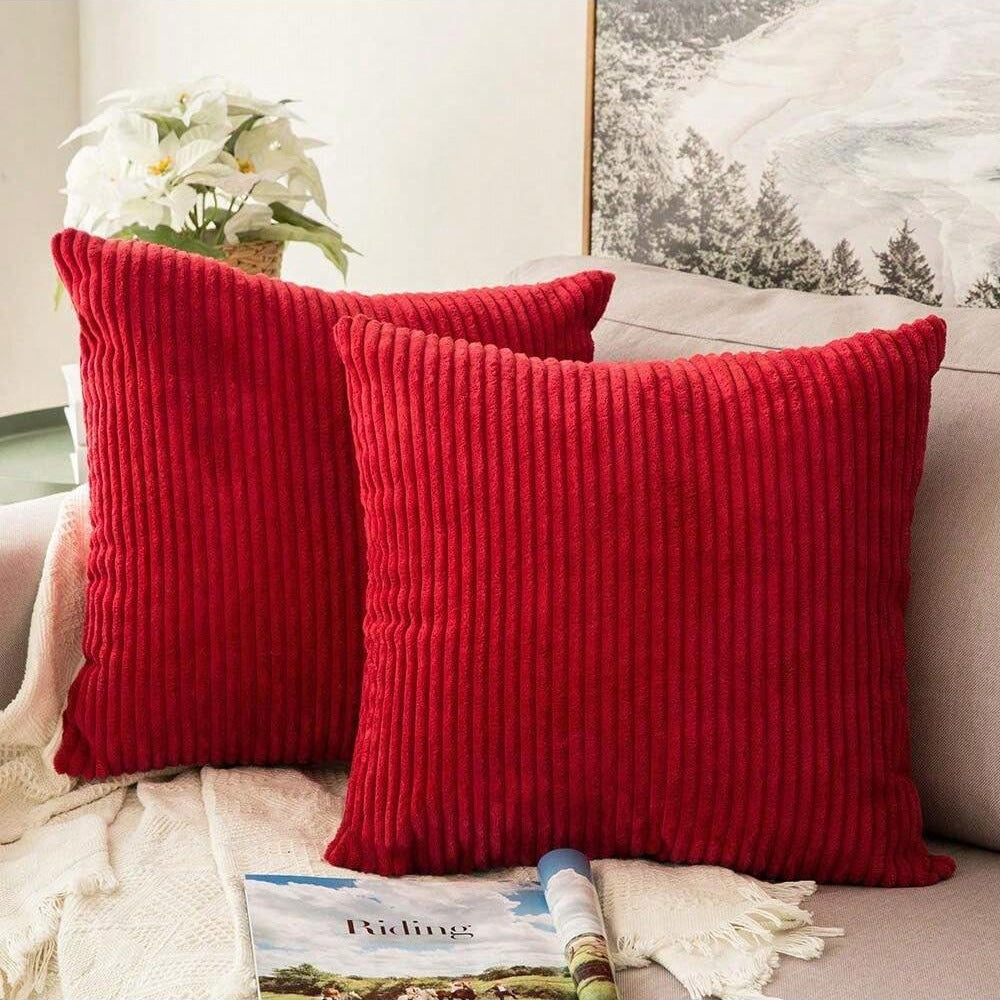 Soft Corduroy Decorative Throw Pillow| Modern Accent Cushion