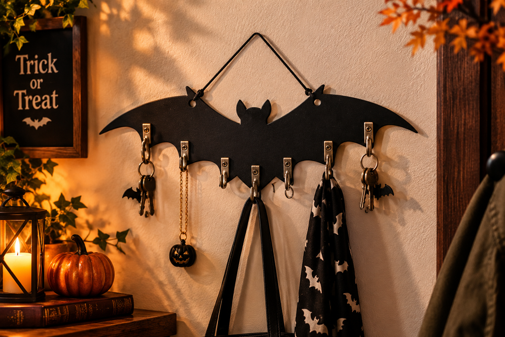 Gothic Bat Wall Hook Rack | Halloween Entryway & Home Decor