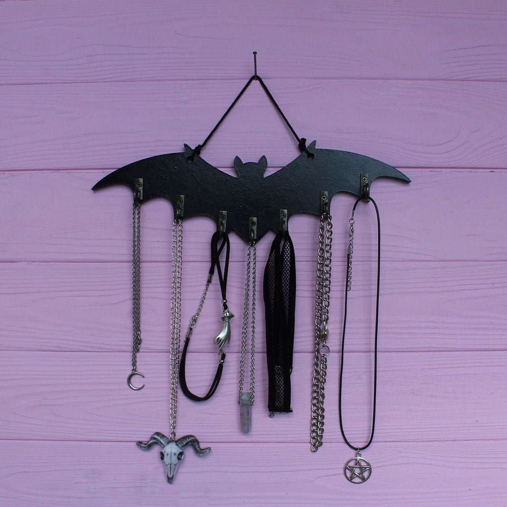 Gothic Bat Wall Hook Rack | Halloween Entryway & Home Decor