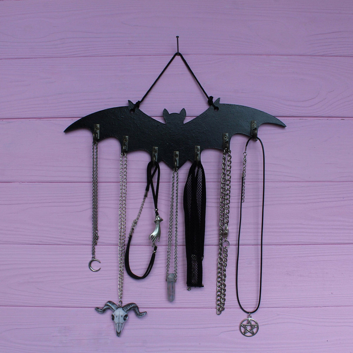 Gothic Bat Wall Hook Rack | Halloween Entryway & Home Decor