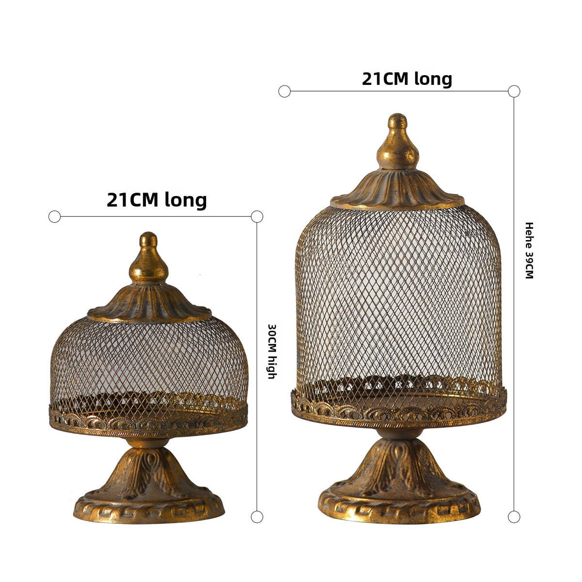 Vintage Wrought Iron Candle Cage Lantern| Rustic Antique Home Decor