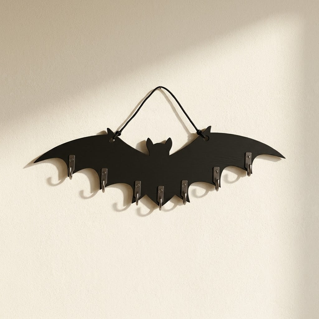 Gothic Bat Wall Hook Rack | Halloween Entryway & Home Decor